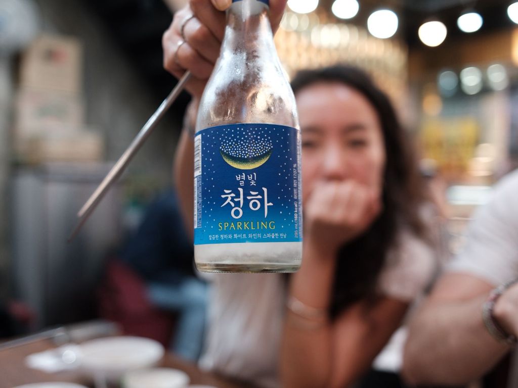 Cheongha sparkling rice wine bottle