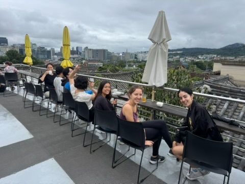Rooftop cafe with Seoul city view